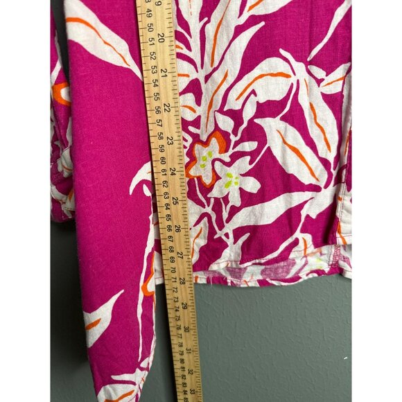 Westbound Women's XL Linen Blend Floral Tropical Button-Down Collared Shirt - Picture 4 of 6